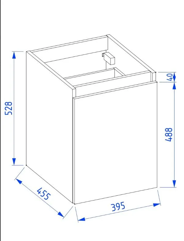 Szafka łazienkowa niska ARCO 40 cm biała połysk modułowa | MIRAT  kolekcja ARCO
