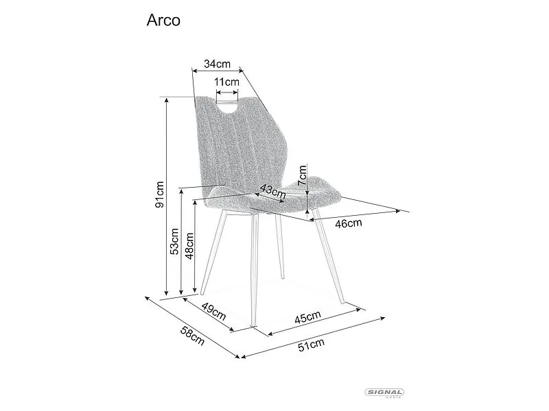 Krzesło tapicerowane ARCO VELVET cynamonowe | MIRAT. styl GLAMOUR, LOFT