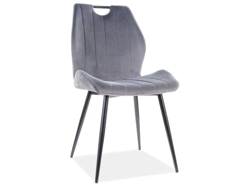 Krzesło ARCO VELVET szare pikowane aksamitne | MIRAT. w stylu GLAMOUR, LOFT kolekcja