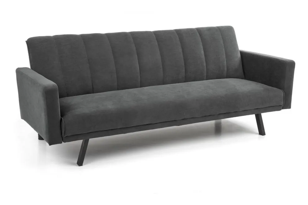 Sofa rozkładana ARMANDO VELVET szara na metalowych nogach | MIRAT.