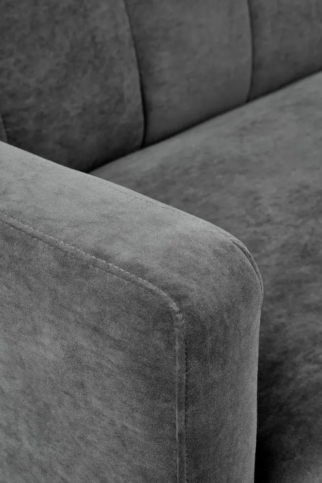 Sofa rozkładana ARMANDO VELVET szara na metalowych nogach | MIRAT.