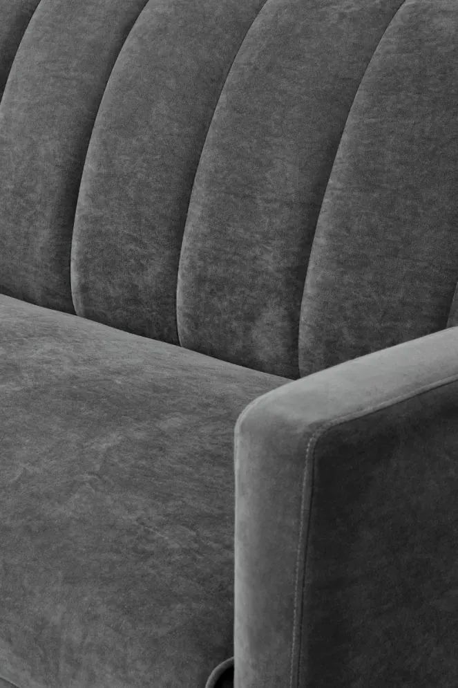 Sofa rozkładana ARMANDO VELVET szara na metalowych nogach | MIRAT.