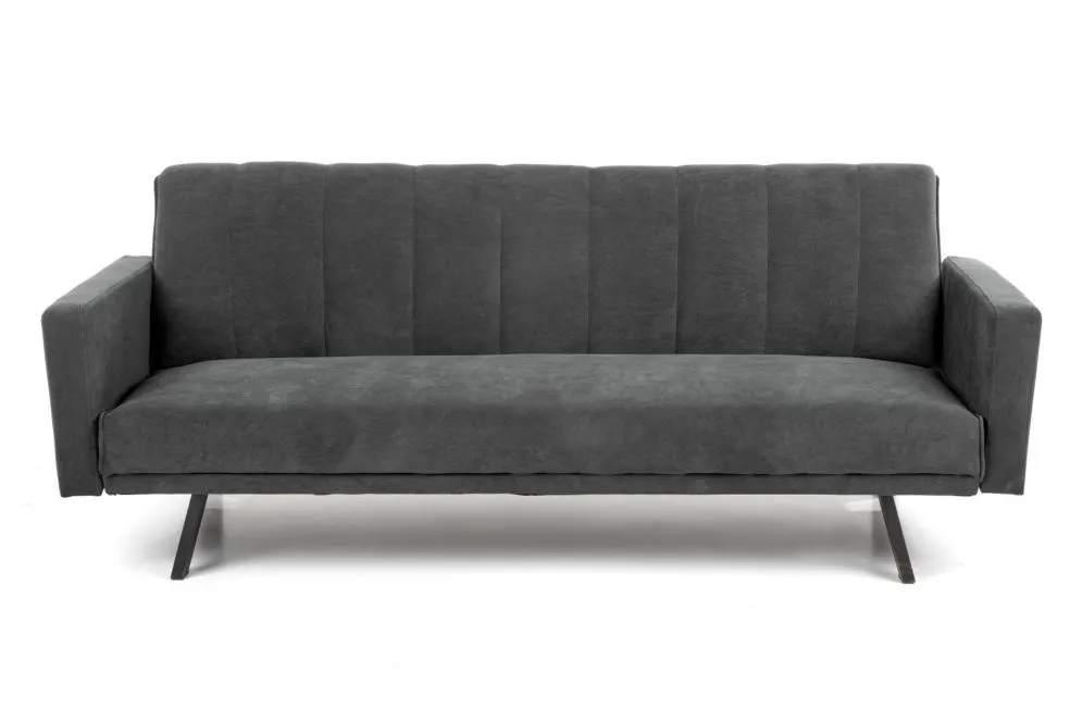 Sofa rozkładana ARMANDO VELVET szara na metalowych nogach | MIRAT.