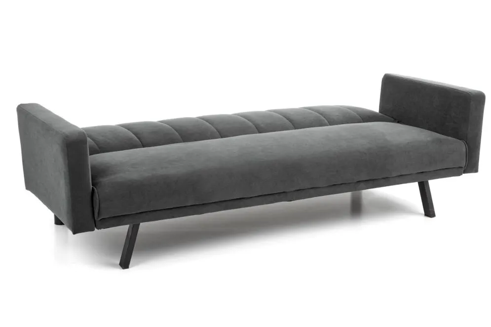 Sofa rozkładana ARMANDO VELVET szara na metalowych nogach | MIRAT.