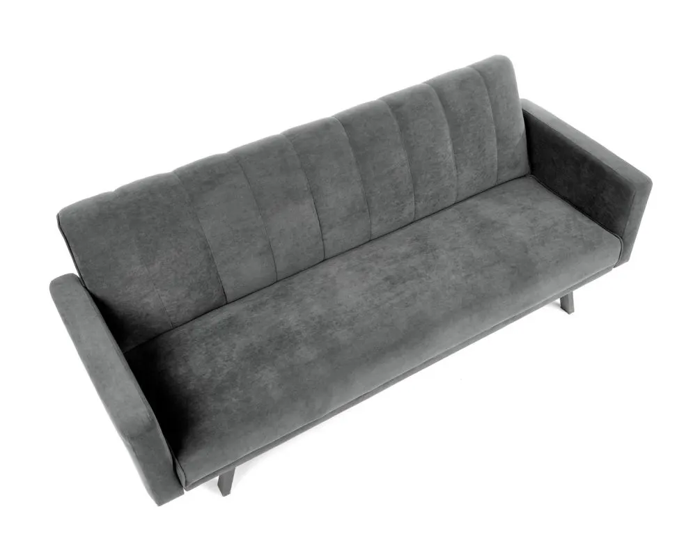 Sofa rozkładana ARMANDO VELVET szara na metalowych nogach | MIRAT.