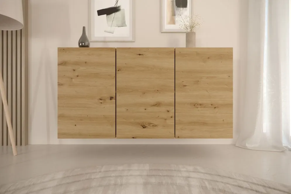 Komoda GABI 160cm dąb artisan wisząca bezuchwytowa I sklep meblowy MIRAT. kolekcja GABI