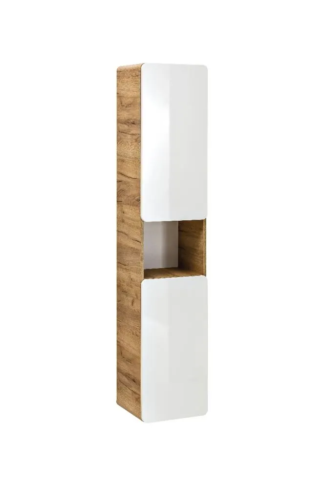 Szafka łazienkowa ARUBA 35 cm biała/dąb słupek | MIRAT. w stylu  kolekcja ARUBA