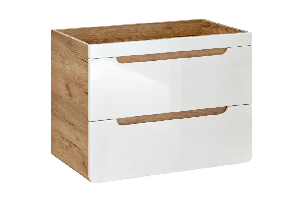 Szafka pod umywalkę ARUBA 60 cm biała/dąb wisząca | MIRAT. w stylu  kolekcja ARUBA