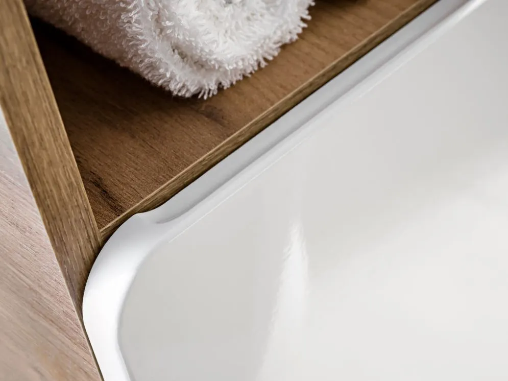 Szafka łazienkowa ARUBA 35 cm biała/dąb słupek | MIRAT. w stylu  kolekcja ARUBA