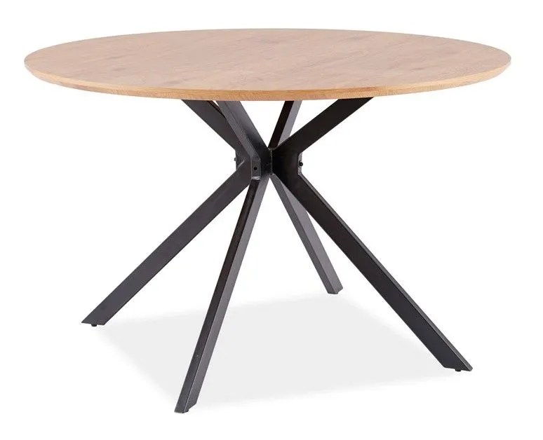 Stół okrągły ASTER dąb/czarny w stylu loft | MIRAT. styl LOFT
