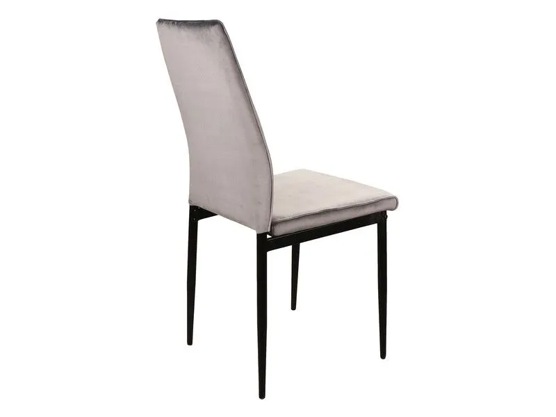 Krzesło tapicerowane ATOM VELVET szare welurowe z przeszyciami | MIRAT. w stylu GLAMOUR, LOFT kolekcja