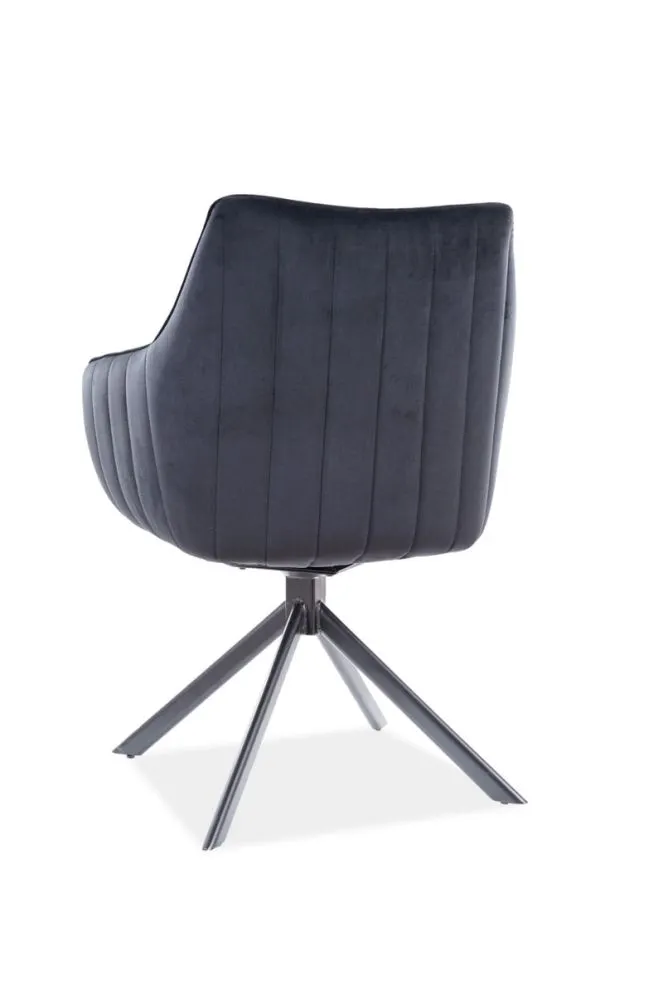 Krzesło tapicerowane AZALIA VELVET czarne welurowe do jadalni | MIRAT. w stylu GLAMOUR, LOFT kolekcja