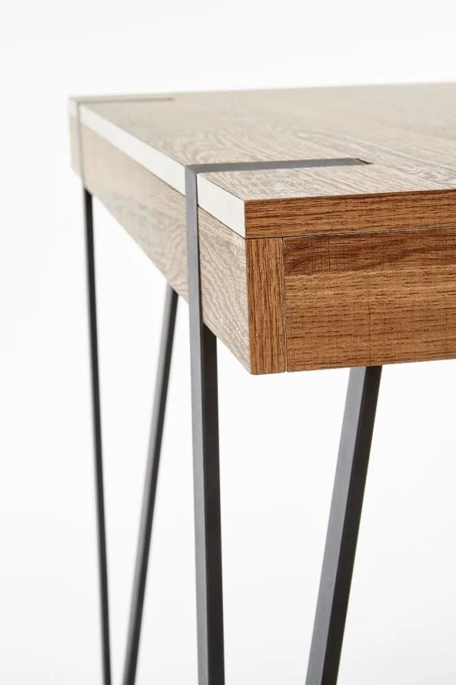 Biurko B-39 orzech miodowy/czarne komputerowe | MIRAT. w stylu LOFT kolekcja