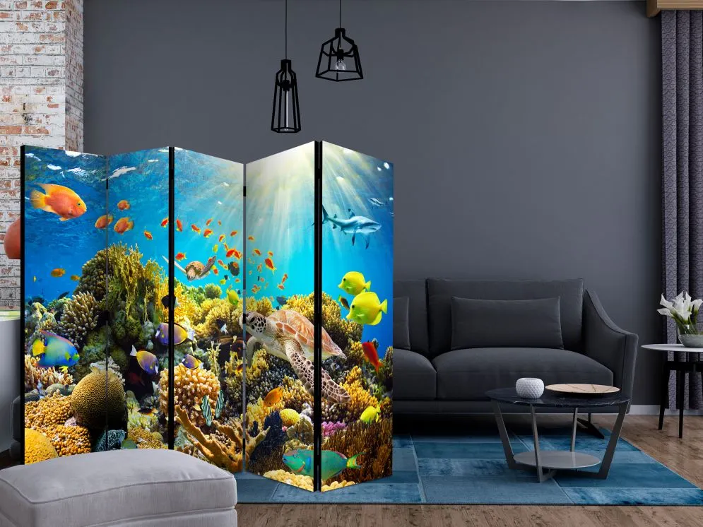 Parawan jednostronny Pejzaże 225x172 cm 5-częściowy wielokolorowy | MIRAT.