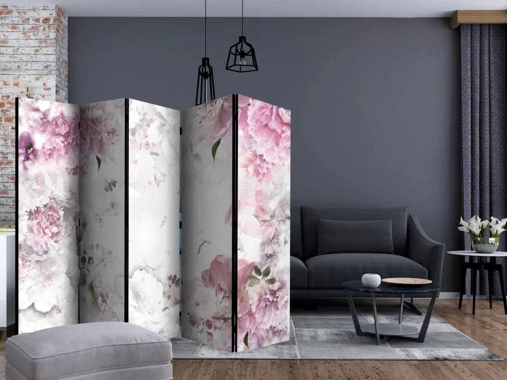 Parawan dwustronny Kwiaty 225x172 cm 5-częściowy wielokolorowy | MIRAT.