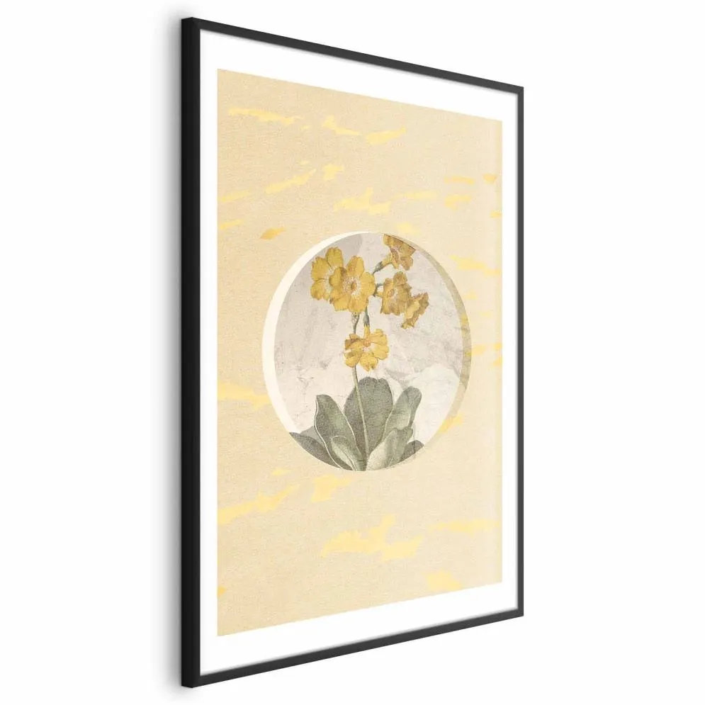 Plakat Kwiat w kole 21x30 cm z ramą czarną z marginesem | MIRAT.