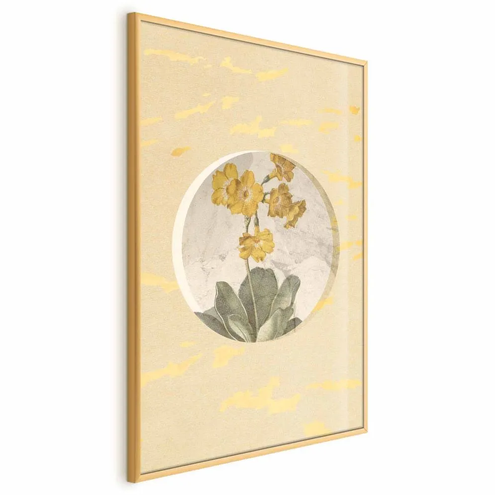 Plakat Kwiat w kole 40x60 cm z ramą złotą bez marginesu | MIRAT.