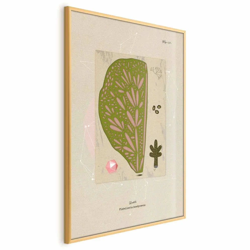 Plakat Abstrakcyjne drzewo 21x30cm z ramą złotą bez marginesu | MIRAT. kolekcja b-A-0396-ao-a