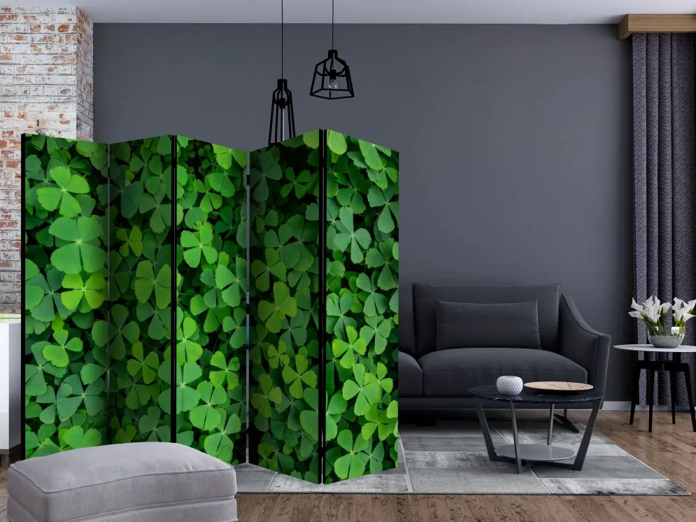 Parawan akustyczny Liście 225x172 cm 3-częściowy zielony | MIRAT.