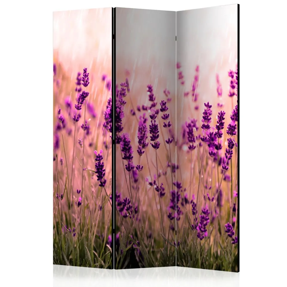 Parawan akustyczny Kwiaty 135x172 cm 3-częściowy różowy | MIRAT.