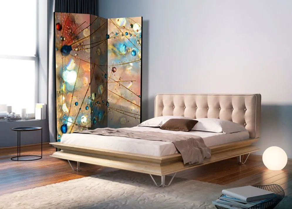 Parawan jednostronny Kwiaty 135x172 cm 3-częściowy wielokolorowy | MIRAT.