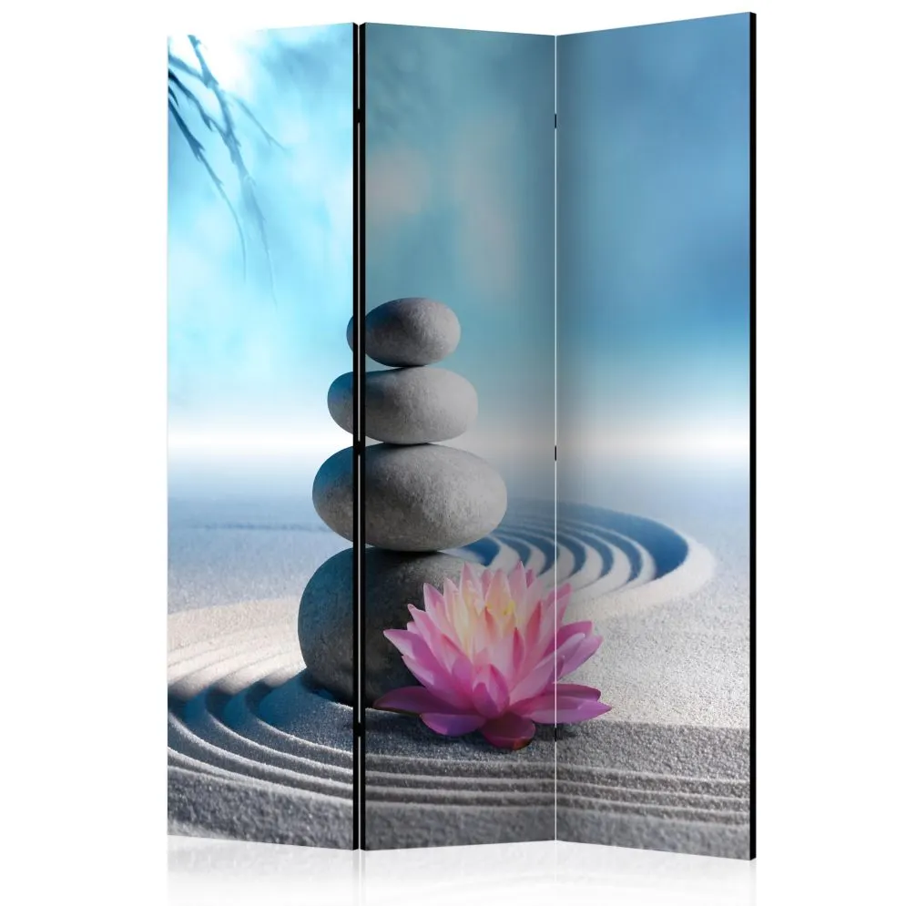 Parawan dwustronny Orient 135x172 cm 3-częściowy szary | MIRAT.