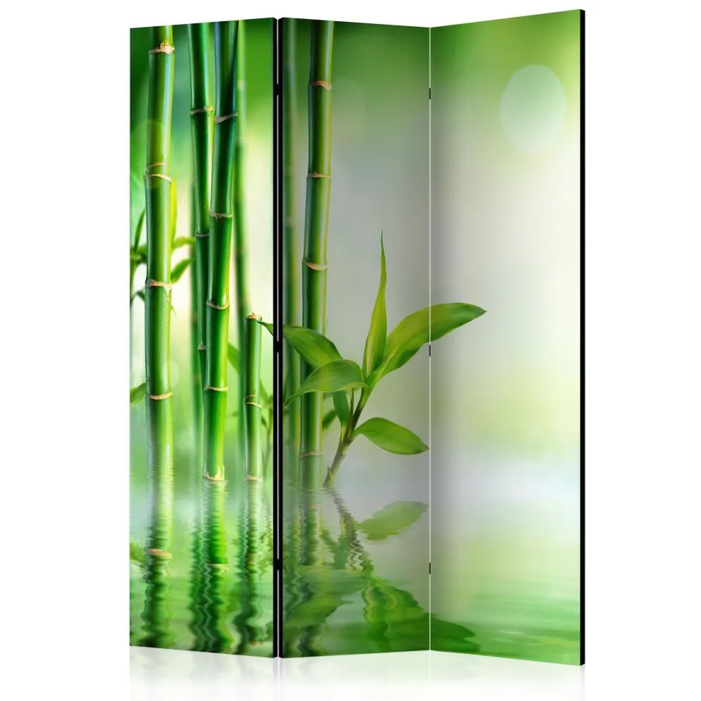 Parawan akustyczny Orient 135x172 cm 3-częściowy zielony | MIRAT.