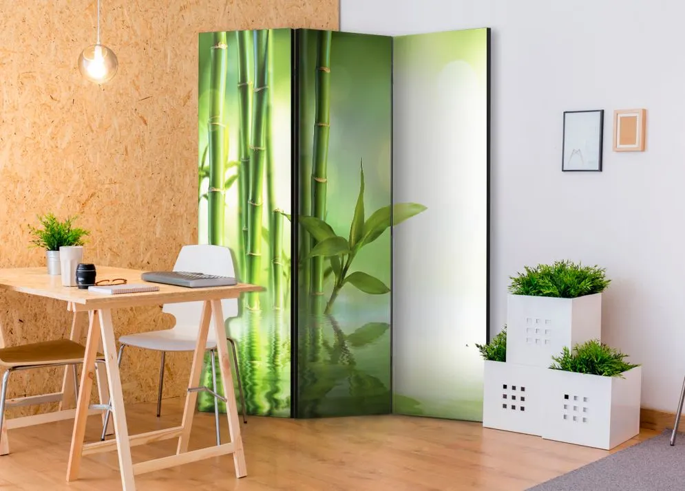 Parawan akustyczny Orient 135x172 cm 3-częściowy zielony | MIRAT.