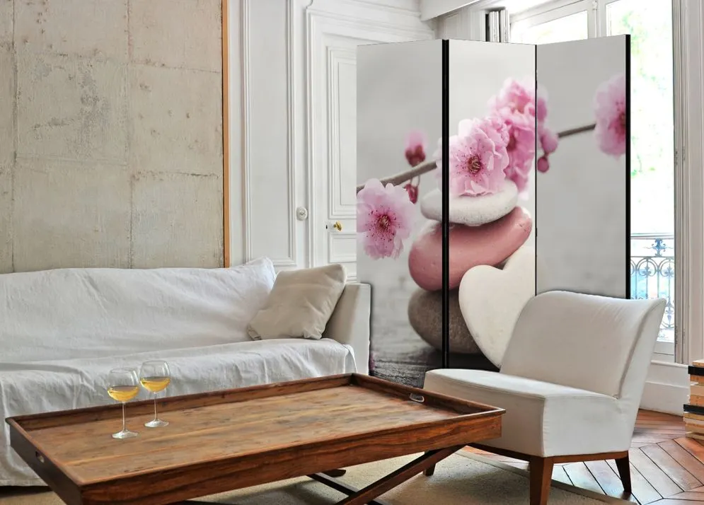 Parawan akustyczny Kwiaty 135x172 cm 3-częściowy wielokolorowy | MIRAT.