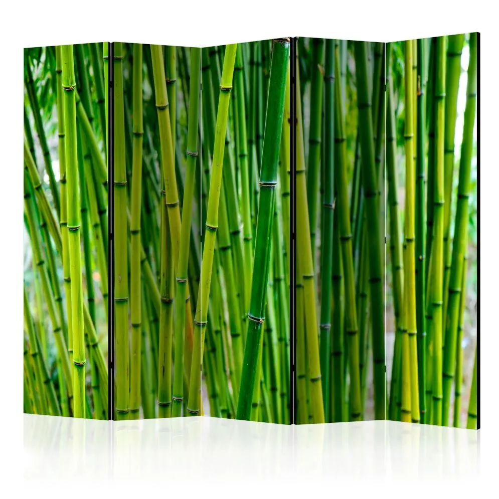 Parawan dwustronny Orient 225x172 cm 5-częściowy zielony | MIRAT.