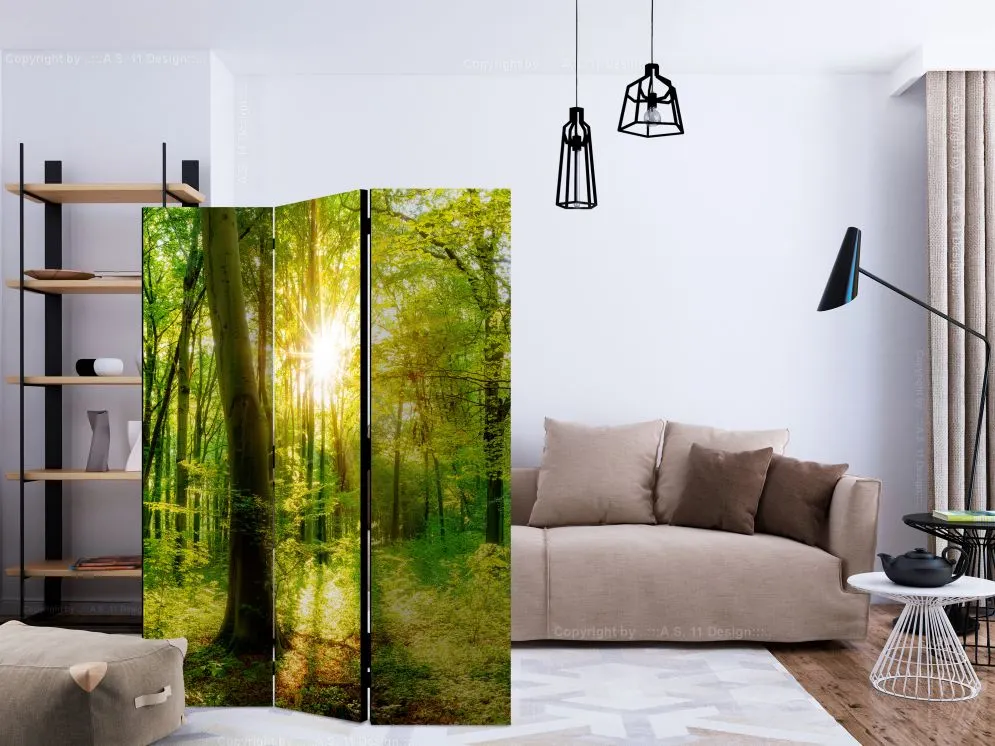 Parawan jednostronny Pejzaże 135x172 cm 3-częściowy żółty | MIRAT.