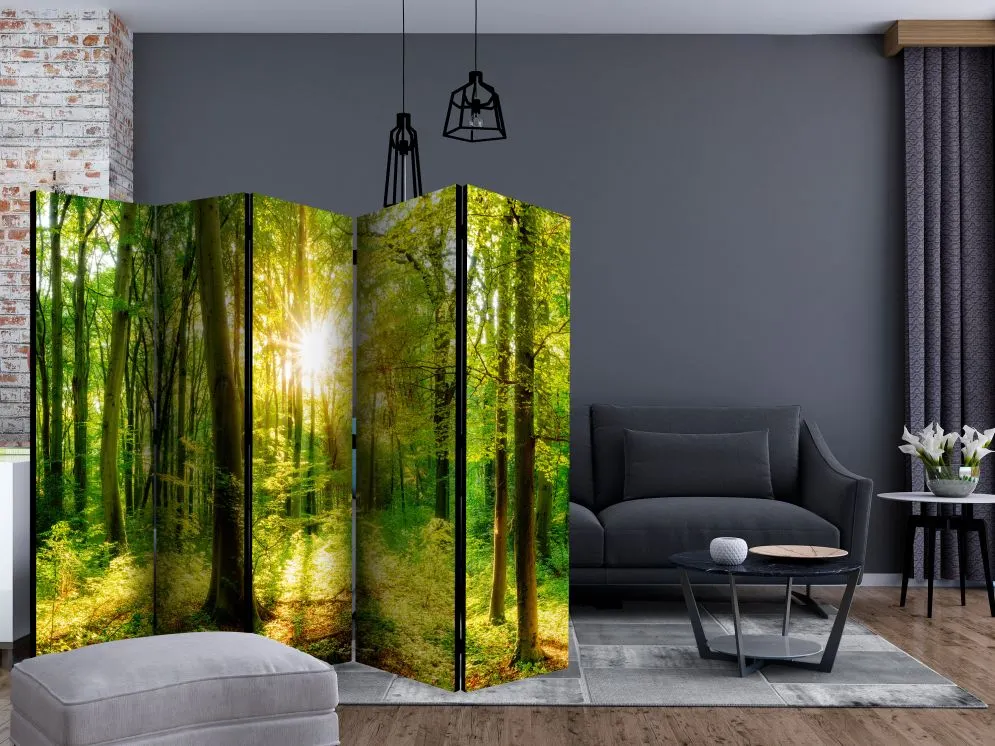 Parawan jednostronny Pejzaże 225x172 cm 5-częściowy zielony | MIRAT.