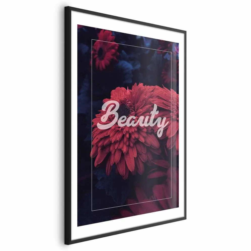 Plakat Biały koń 40x60 cm z ramą złotą bez marginesu | MIRAT.
