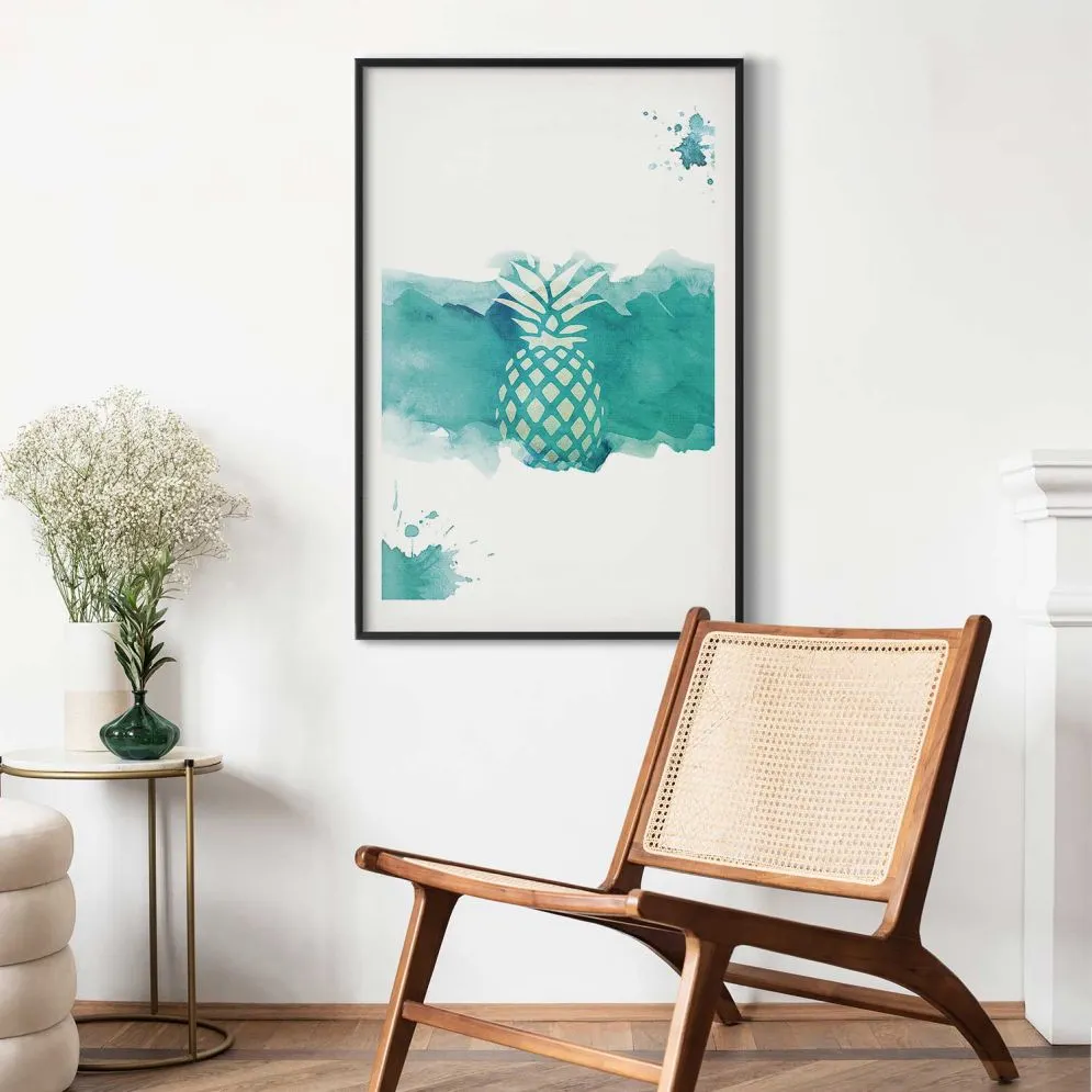 Plakat Ananas 29,7x42cm z ramą czarną z marginesem | MIRAT.  kolekcja b-C-0288-ao-a
