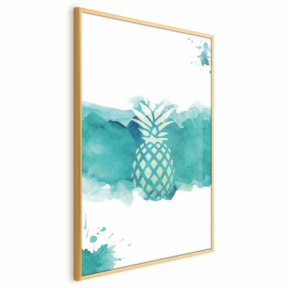 Plakat Ananas 21x30cm z ramą złotą bez marginesu | MIRAT. kolekcja b-C-0288-ao-a