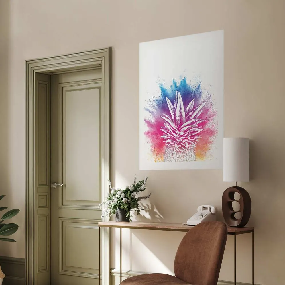 Plakat Kolorowy ananas 29,7x42 cm bez ramy z marginesem | MIRAT.