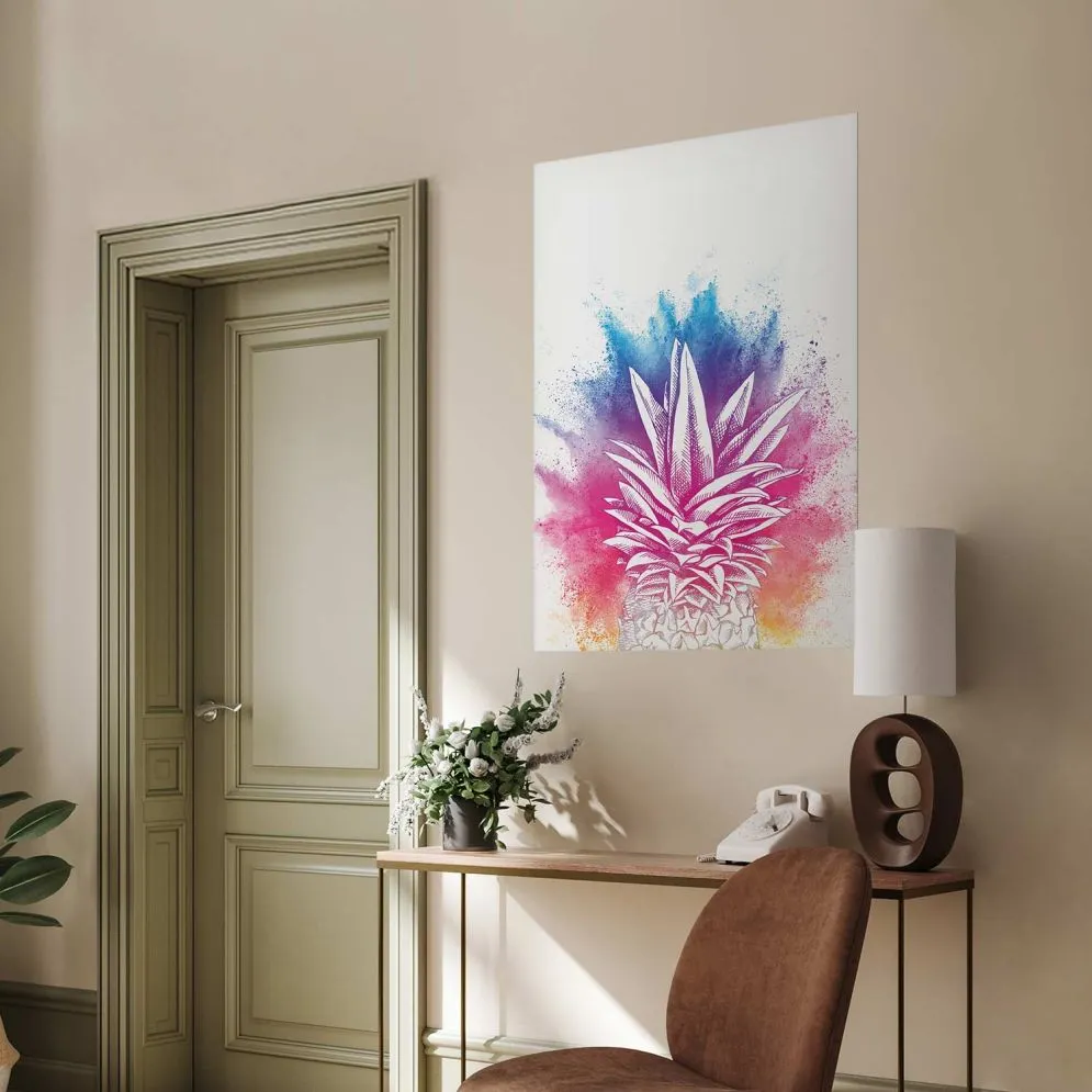 Plakat Kolorowy ananas 29,7x42 cm bez ramy bez marginesu | MIRAT.