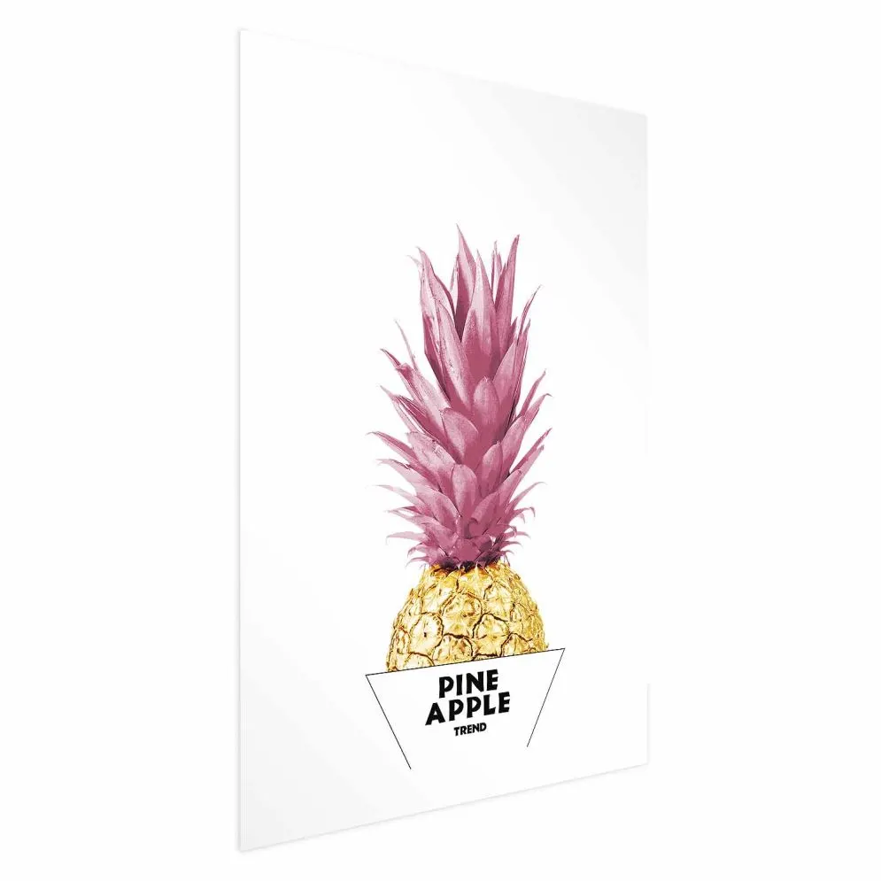 Plakat złotą ananas 60x90 cm bez ramy z marginesem | MIRAT.
