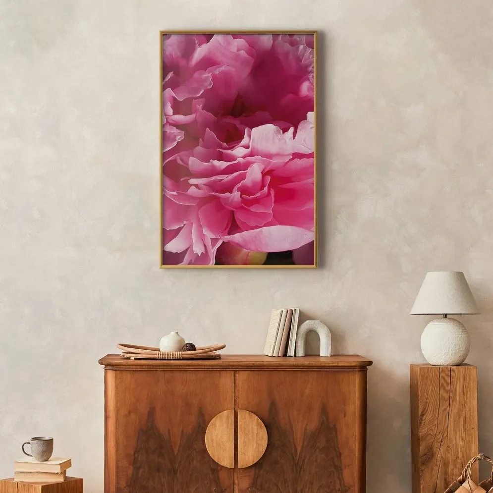 Plakat Piękne piwonie 29,7x42 cm z ramą złotą bez marginesu | MIRAT.