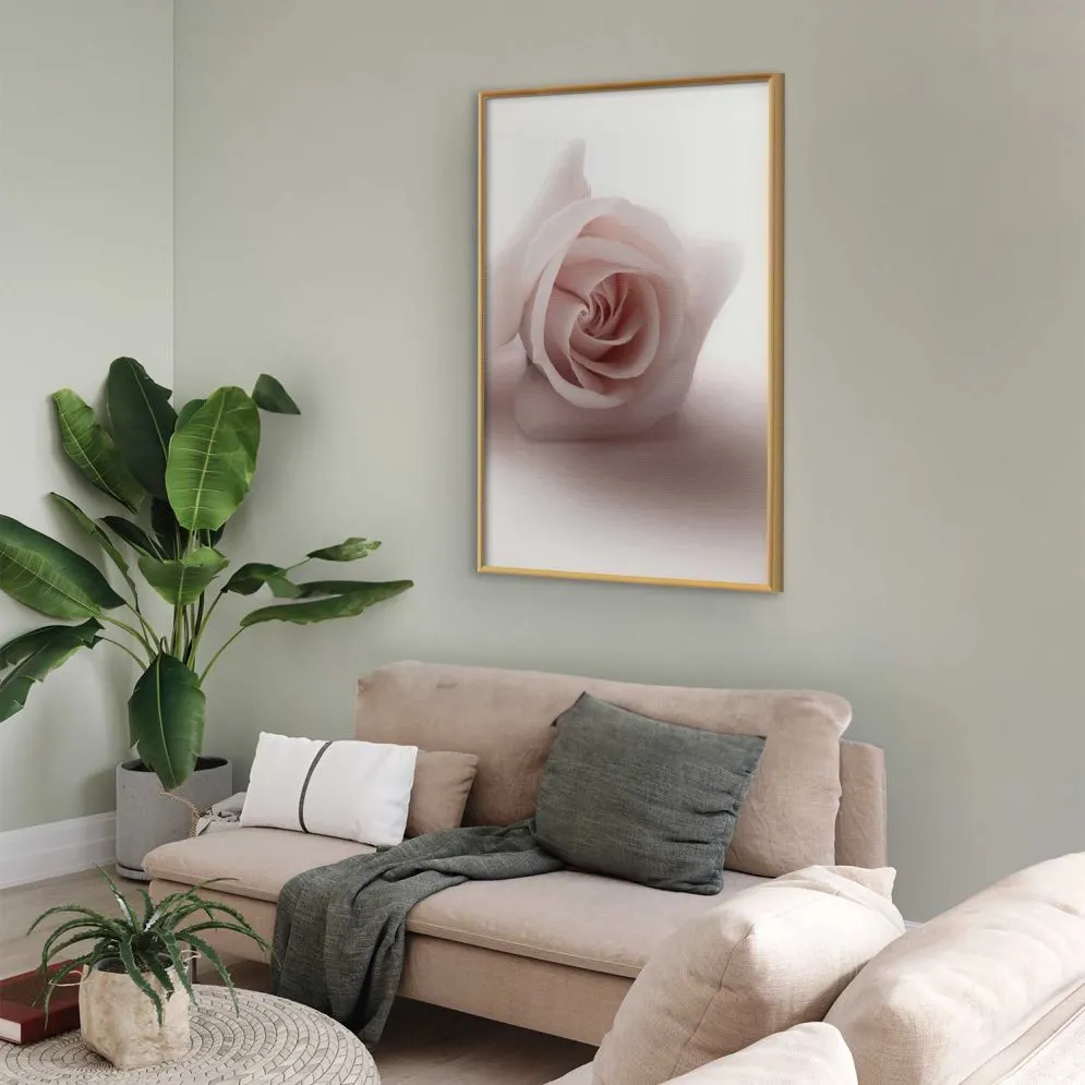 Plakat Różany cień 60x90 cm z ramą złotą bez marginesu | MIRAT.
