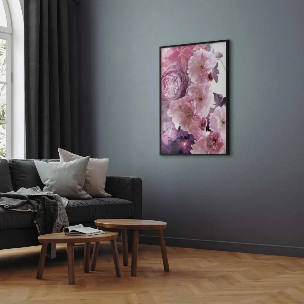 Plakat Wachlarz kwiatów 29,7x42 cm z ramą czarną bez marginesu | MIRAT.