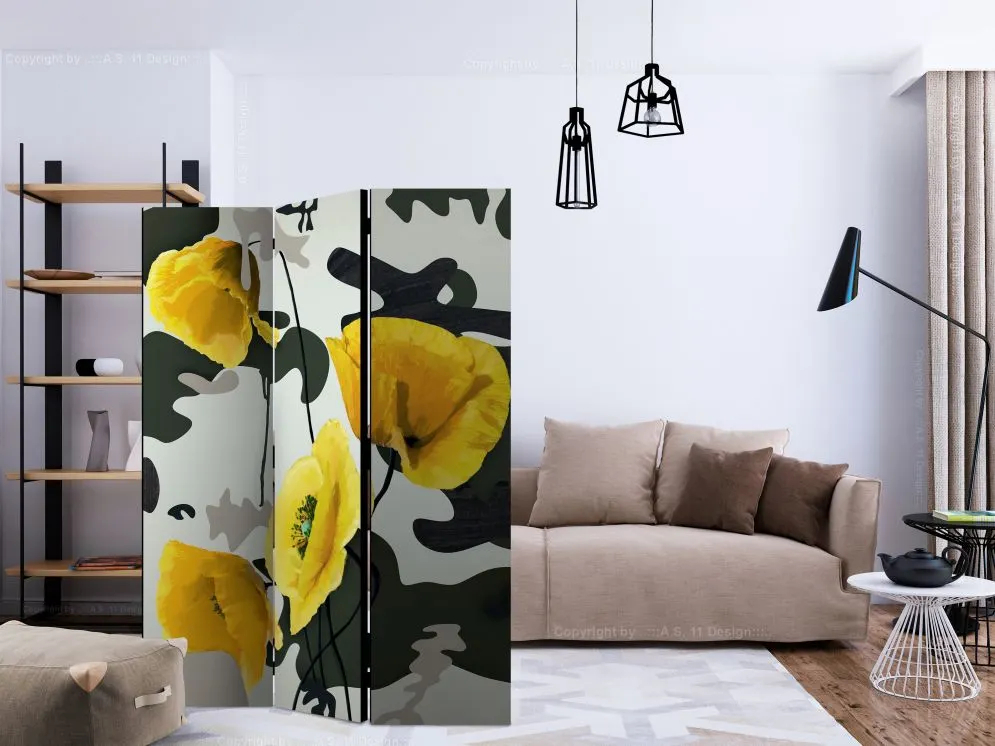 Parawan jednostronny Abstrakcje 135x172 cm 3-częściowy zielony | MIRAT.
