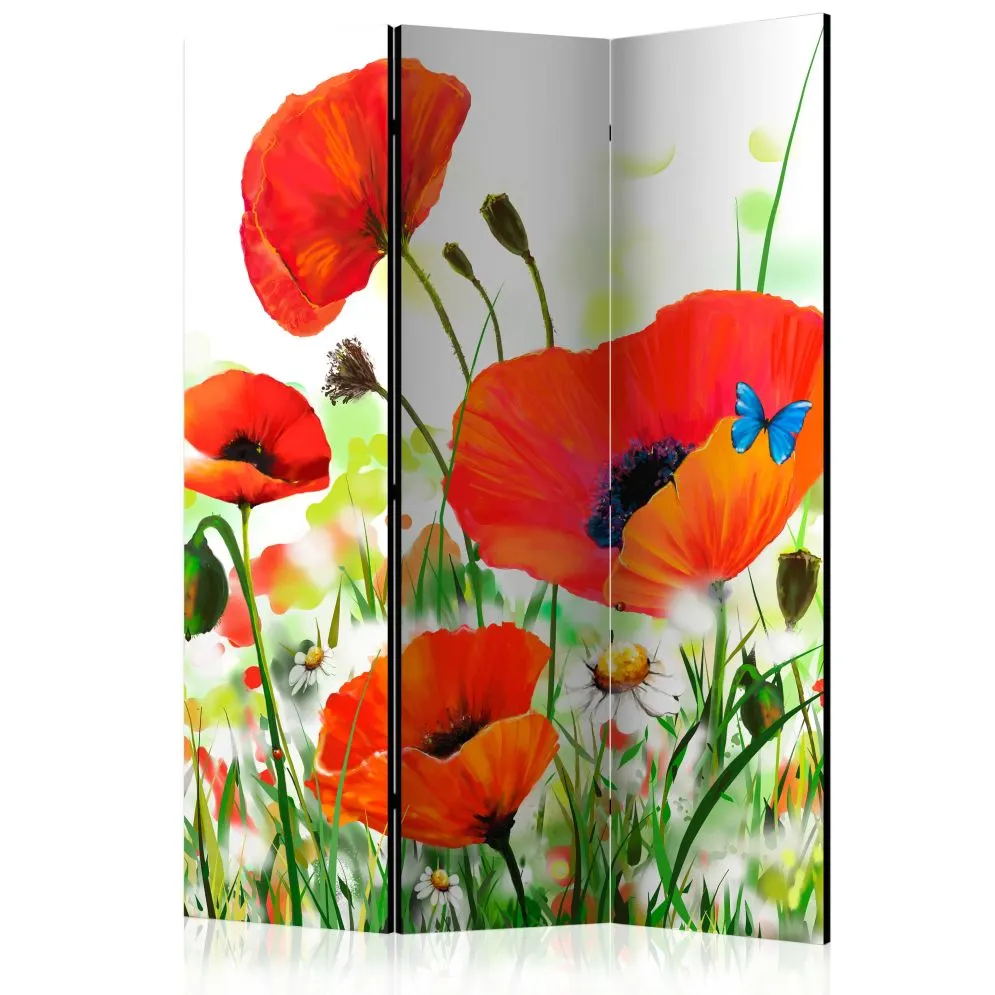 Parawan jednostronny Kwiaty 135x172 cm 3-częściowy wielokolorowy | MIRAT.