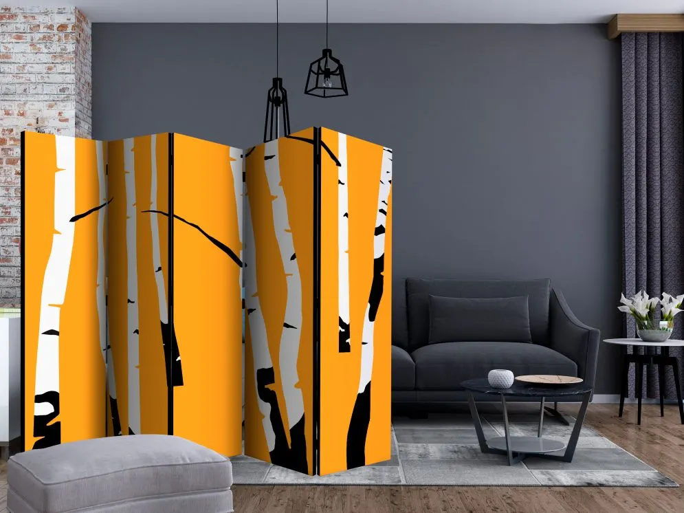 Parawan akustyczny Pejzaże 225x172 cm 3-częściowy czarny | MIRAT.