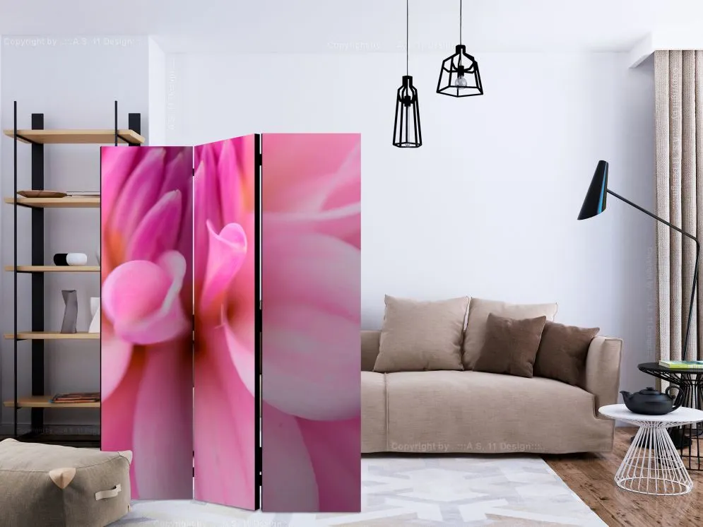 Parawan jednostronny Kwiaty 135x172 cm 3-częściowy różowy | MIRAT.
