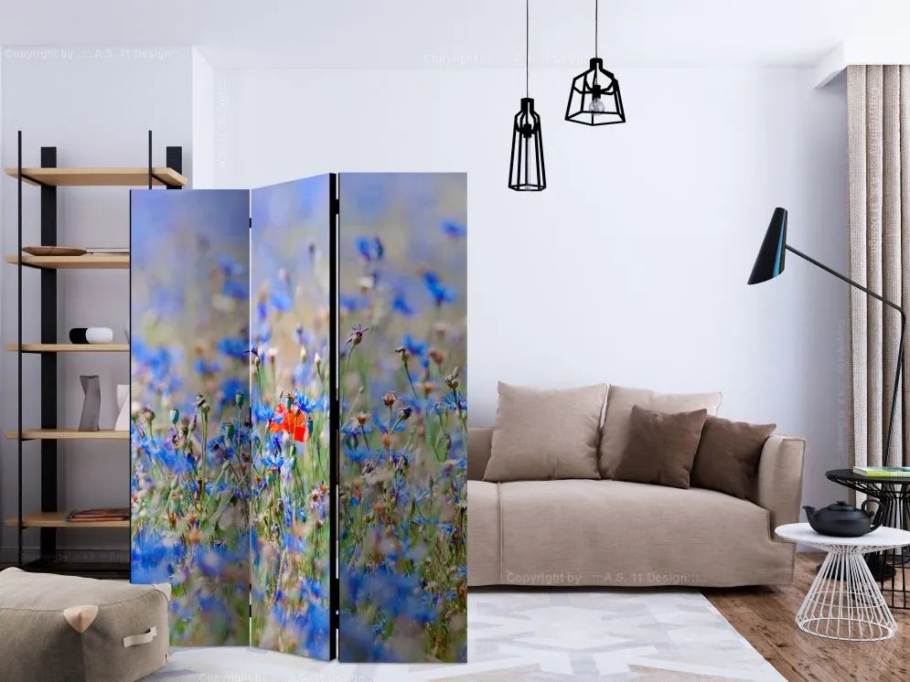 Parawan akustyczny Kwiaty 135x172 cm 3-częściowy wielokolorowy | MIRAT.
