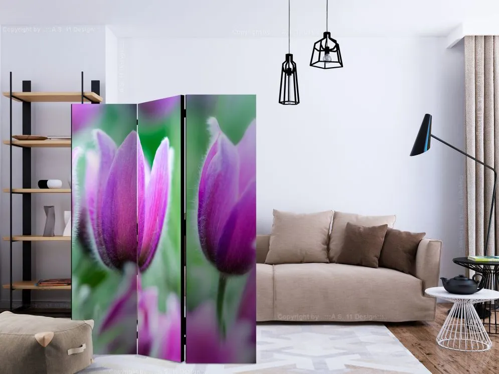 Parawan jednostronny Kwiaty 135x172 cm 3-częściowy wielokolorowy | MIRAT.
