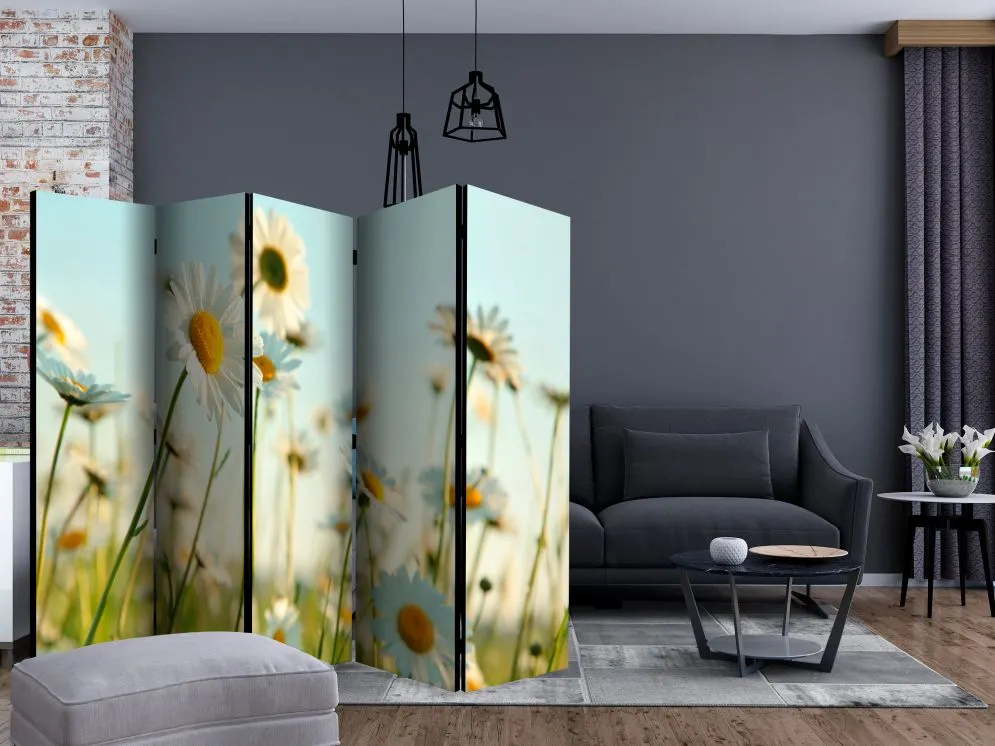 Parawan dwustronny Kwiaty 225x172 cm 5-częściowy wielokolorowy | MIRAT.