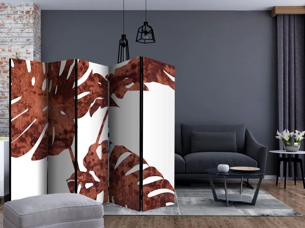 Parawan akustyczny Liście 225x172 cm 3-częściowy wielokolorowy | MIRAT.