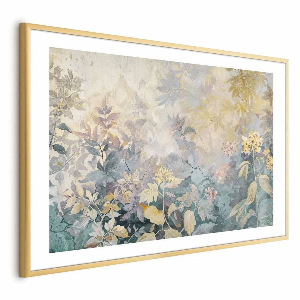 Plakat Gobelinowy wzór 90x60 cm z ramą złotą z marginesem | MIRAT.